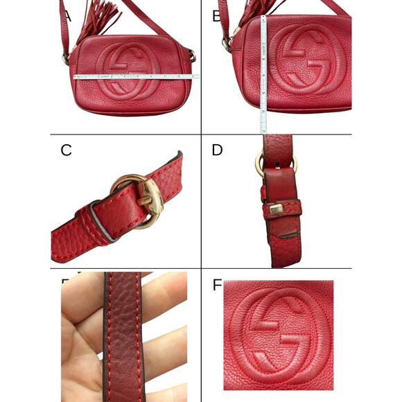 Gucci Soho Red Leather Camera Disco Blondie Tassel Zip Crossbody Shoulder Bag - Picture 12 of 15